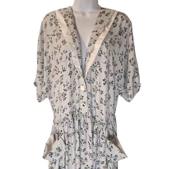 Janice McCarty 40's style vitage retro floral print dress size S - Picture 2 of 10